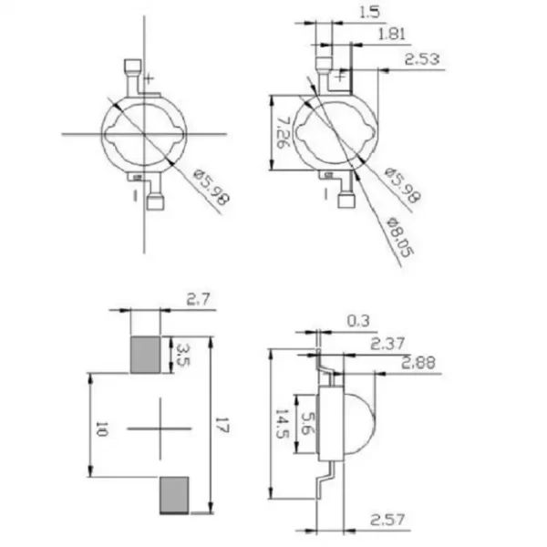 3W LED Chip Warmweiss Datenblatt