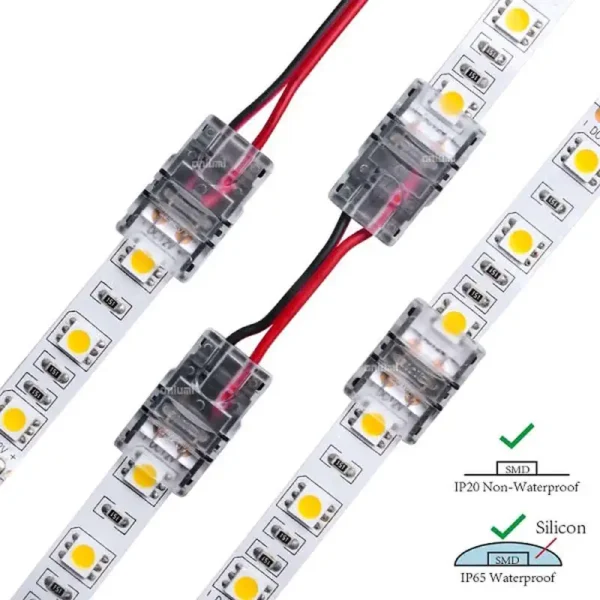 LED Verbinder 2-polig Eckverbinder Längsverbinder Stecker für 10 mm Strip