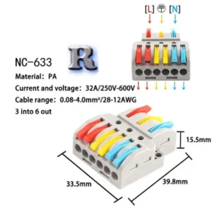 NC-533 Hebelklemme 6 Polig Klemme