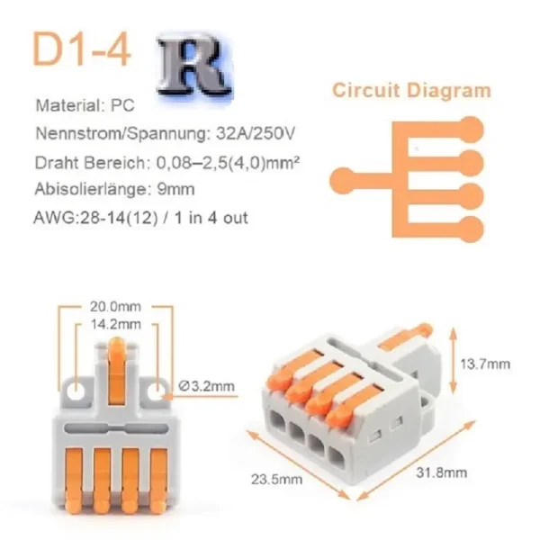 D1-4 Mini Abzweigklemme