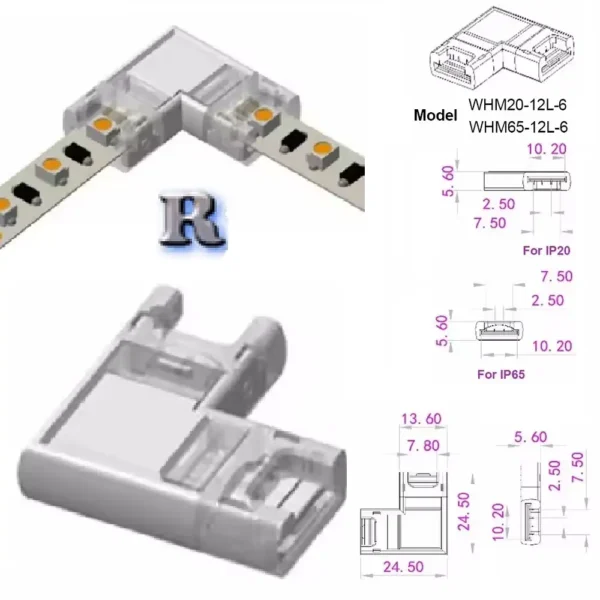 LED Strip Verbinder 6 polig Eckverbinder