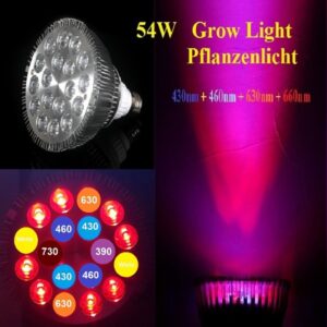 LED Pflanzenlampe Pflanzenbeleuchtung 7 Band 3200K Voll Spektrum E27