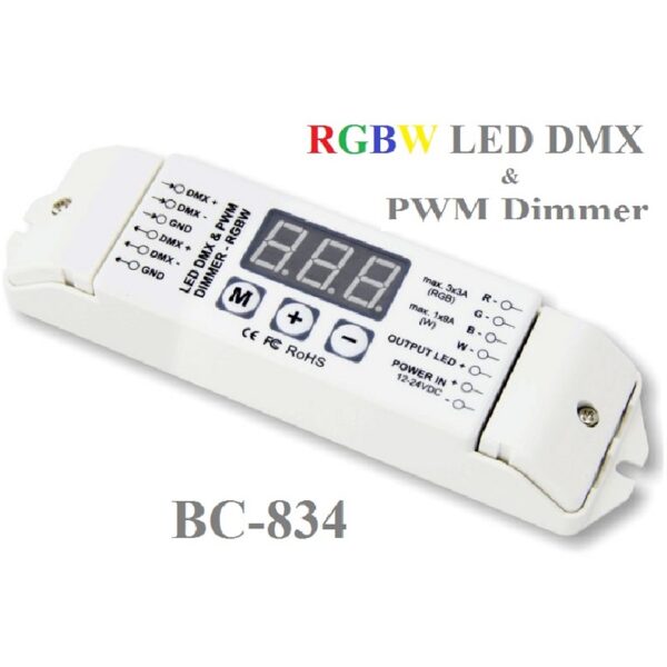 LTECH BC-834 LED DMX512 Controller Decoder Streifen 4 Kanal RGBW PWM Dimmer