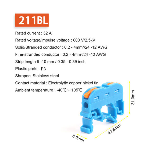 Schnellverbinder Draht Stecker DIN Schiene Typ Terminal statt UK 2.5B Block SPL