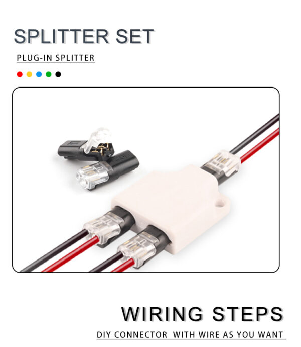 Terminal Splitter Box Kabel Draht 22-20AWG Verbinder Stecker Audio Beleuchtung