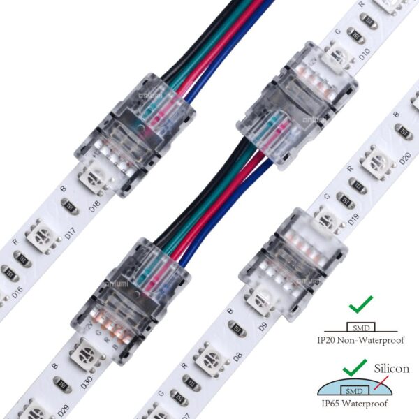 LED Verbinder 4 polig Strip Eckverbinder RGB Streifen 10mm
