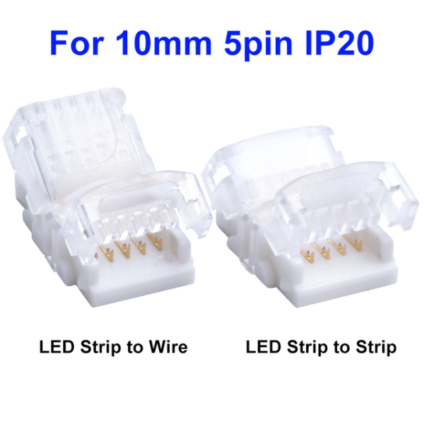 5 PIN LED Verbinder Strip zu Strip Eckverbinder Streifen an Kabel Anschluss Stecker