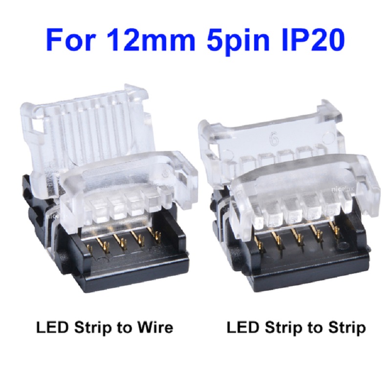 5 PIN LED Verbinder Strip zu Strip Eckverbinder Streifen an Kabel Anschluss Stecker