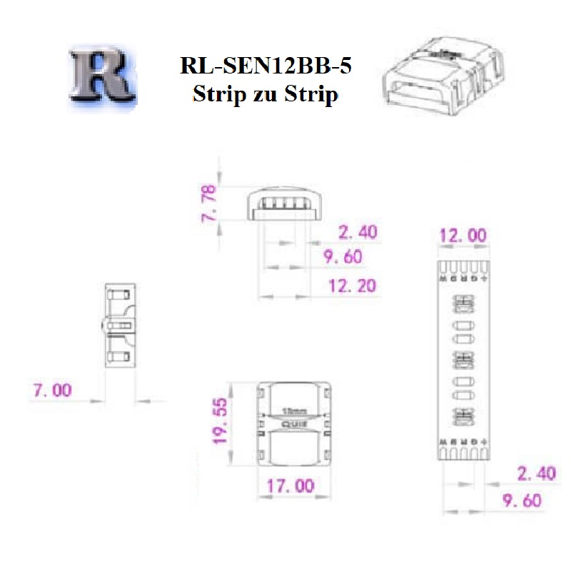 LED Verbinder Eckverbinder Strip zu Strip Kabel an Streifen 2 4 5 6 Pin 10/12 mm 8 LED Verbinder Eckverbinder Strip zu Strip Kabel an Streifen 2 4 5 6 Pin 10/12 mm