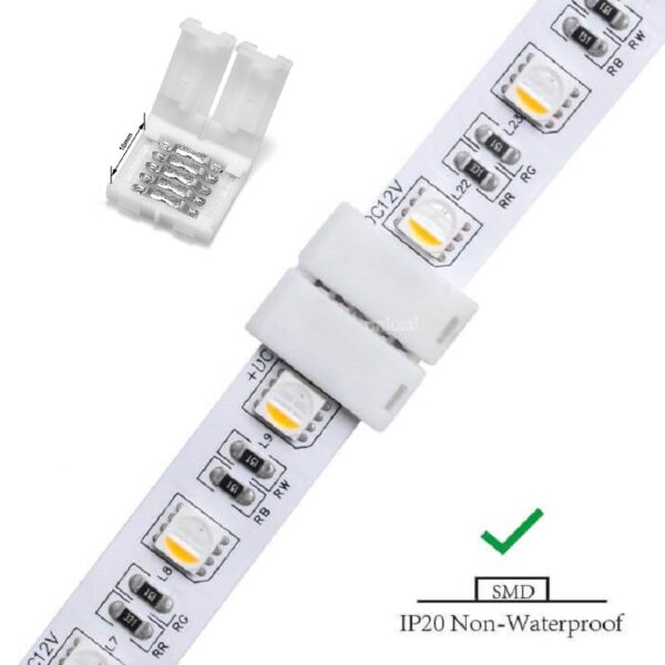 5 PIN LED Strip Verbinder Steckverbinder Stecker für 12mm breite Streifen RGBW