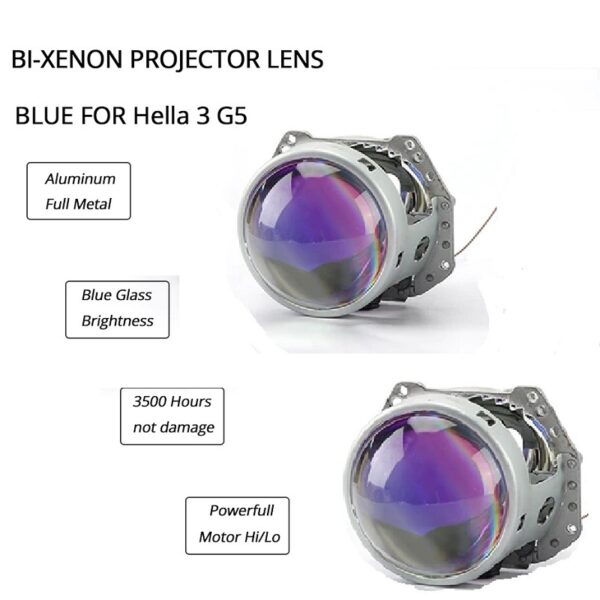 Bixenon Reflektor Projektor Linse Blau für Hella 3R G5 Scheinwerfer D1S D2H D3S D4S