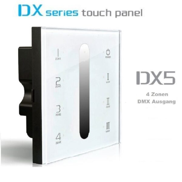 LTECH DX5 LED Dimmer Wandschalter 4 Zone Touch Panel 2.4G DMX 512