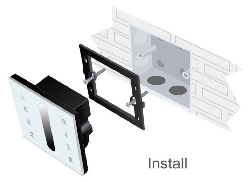 LTECH DX5 LED Dimmer Wandschalter 4 Zone Touch Panel 2.4G DMX 512