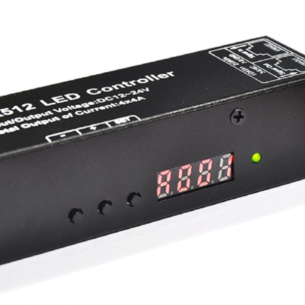 LED RGB DMX512 Controller Decoder 3 Kanal 3x4A digital Display RJ45 PWM Dimmer