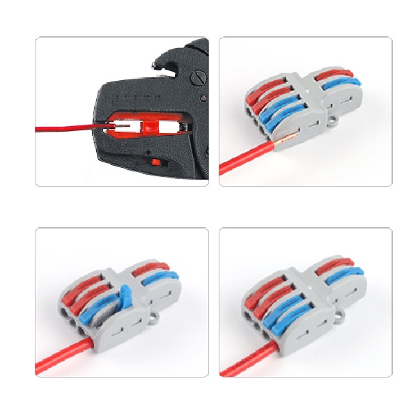 SPL42 Push-In Kabelverbinder 2 zu 4 PIN Draht Kabel Splitter