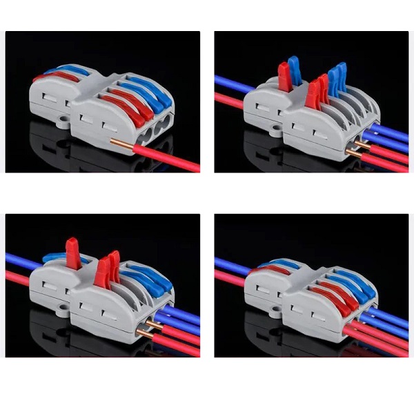SPL42 Push-In Kabelverbinder 2 zu 4 PIN Draht Kabel Splitter