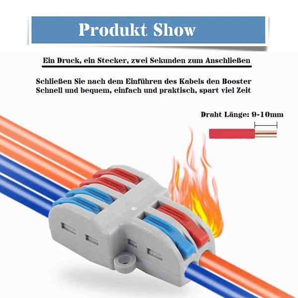 SPL42 Push-In Kabelverbinder 2 zu 4 PIN Draht Kabel Splitter