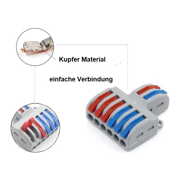 Kabelverbinder 2 PIN zu 6 Polig Strom Kabel Verteiler Splitter
