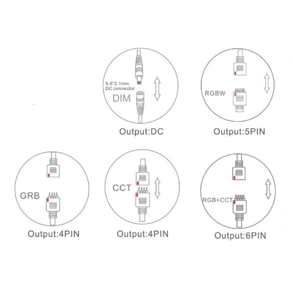 LED Fernbedienung mit Controller Dimmer RGBW RGB+CCT Streifen 2.4G WiFi Wlan