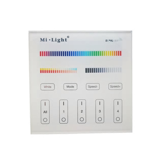 LED RGB+CCT Touch Panel WIFI 4 Zone Controller 2.4G MiBoxer T4