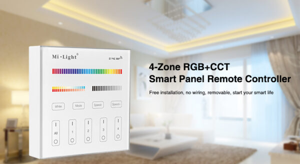 LED Wandschalter Kabellos Touch Panel RGB+CCT 4 Zonen 2.4G MiLight B4
