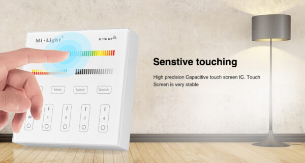 LED Wandschalter Kabellos Touch Panel RGB+CCT 4 Zonen 2.4G MiLight B4