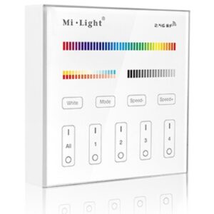 LED Wandschalter Kabellos Touch Panel RGB+CCT 4 Zonen 2.4G MiLight B4