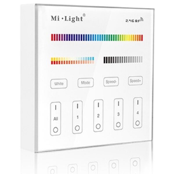 LED Wandschalter Kabellos Touch Panel RGB+CCT 4 Zonen 2.4G MiLight B4