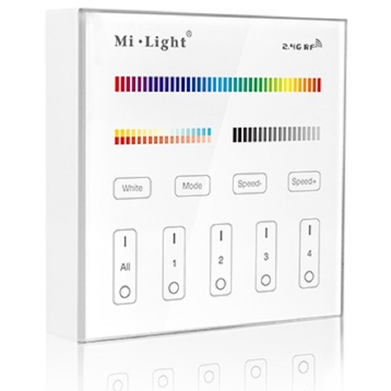 LED Wandschalter Kabellos Touch Panel RGB+CCT 4 Zonen 2.4G MiLight B4