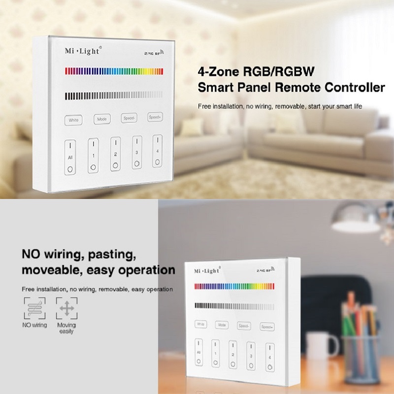 LED Touch Panel 2.4G WIFI RGBW Controller Mi-Light T3 4 LED Touch Panel 2.4G WIFI RGBW Controller Mi-Light T3