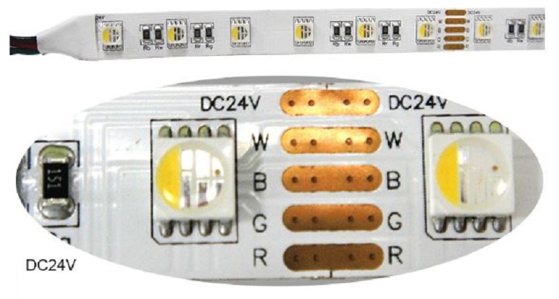 24V LED 4in1 RGBW Warmweiß Kaltweiß Streifen Strip