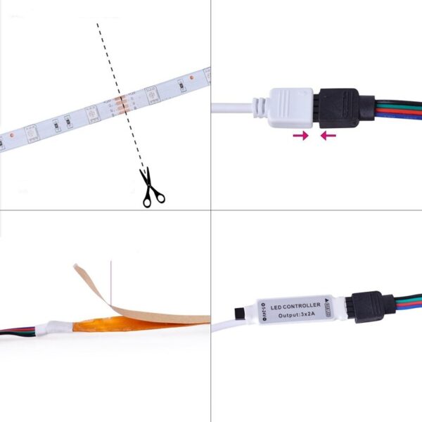 12V RGB LED Strip Streifen 150 Leds SMD 5050 30leds/m Licht dimmbar