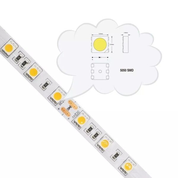 24V LED Strip Warmweiss Kaltweiss Streifen 300 Leds SMD 5050 60leds/m dimmbar